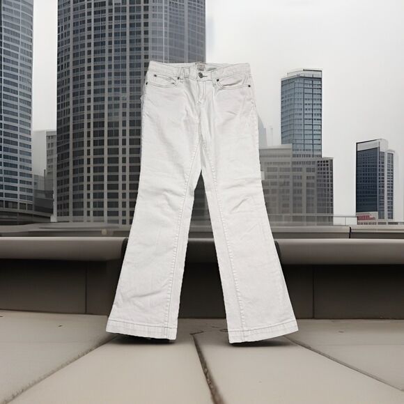 Gap Long And Lean Jeans 4/27 (30 x 29) White Bootcut Low Mid Denim Womens - Picture 1 of 9